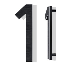 Yafimea 12 Inch Large House Numbers for Outside, Modern Black Metal Address Numbers with Floating Effect, Weatherproof Aluminum, Easy Screw Mount for Fence Wall Garage Gate (1)