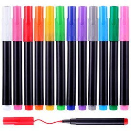 XOYTN 15pcs Chalk Pens for blackboards，12 Colours Fine Tip Wipeable Liquid Chalk pens Dry Erase Chalkboard Pens for Glass Window Menu Board Signs Drawing Writing