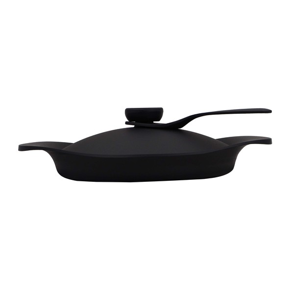 Sori Yanagi Nambu Ironware Oil Pan, 8.7 inches (22 cm), Pot, Induction Compatible, Iron Lid and Handle