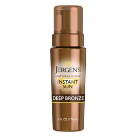 Jergens - Espuma bronceadora natural Glow Instant Sun sin sol, oscura, 6 onzas líquidas