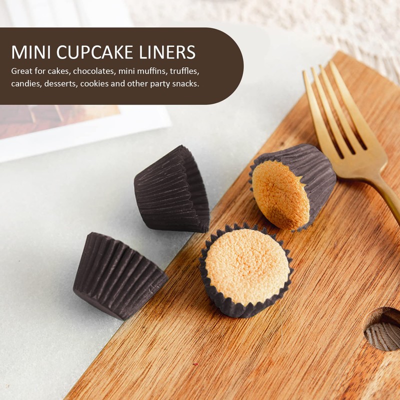 1000 Stück braune Mini-Kuchen-Pappbecher, Eierkuchen-Dessert-Plätzchen-Papierschalen, spezielle backende runde Pappbecher, Muffins,