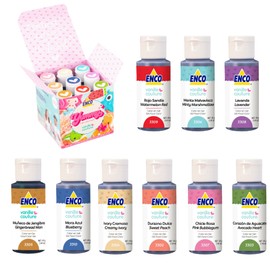 ENCO Yummy Collection 9 Food Coloring Gel Set 1.41 oz each (40 g) includes Cookie Decoration Guide