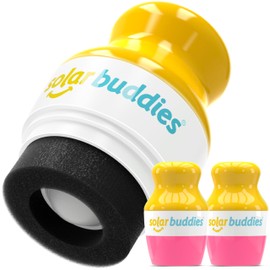 Solar Buddies Sun Cream Applicator - Pink, Pack of 2 - Refillable Roll-on Sponge Applicator for Sun Cream, Sun Lotion & Lotion for Children, Adults & Families - Holds 100 ml
