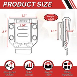 KUNN 2-Pack Drill Holder for Tool Belt, Value Set of Drill Belt Clips & Tape Measure Holsters | Quick-Release Hook | Fits 2.7" Belts, Impact Driver, Nailer