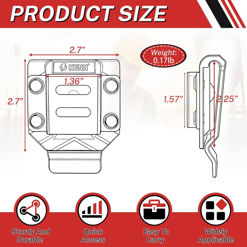 KUNN 2-Pack Drill Holder for Tool Belt, Value Set of