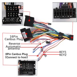Hodozzy ISO Adaptor Cable 36 Pin 40 Pin with Canbus for VW Skoda Seat Golf 5 6 Polo Passat Altea Touran Tiguan Car Radio ISO Plug for Android Car Radio with Steering Wheel Control and Reverse Control