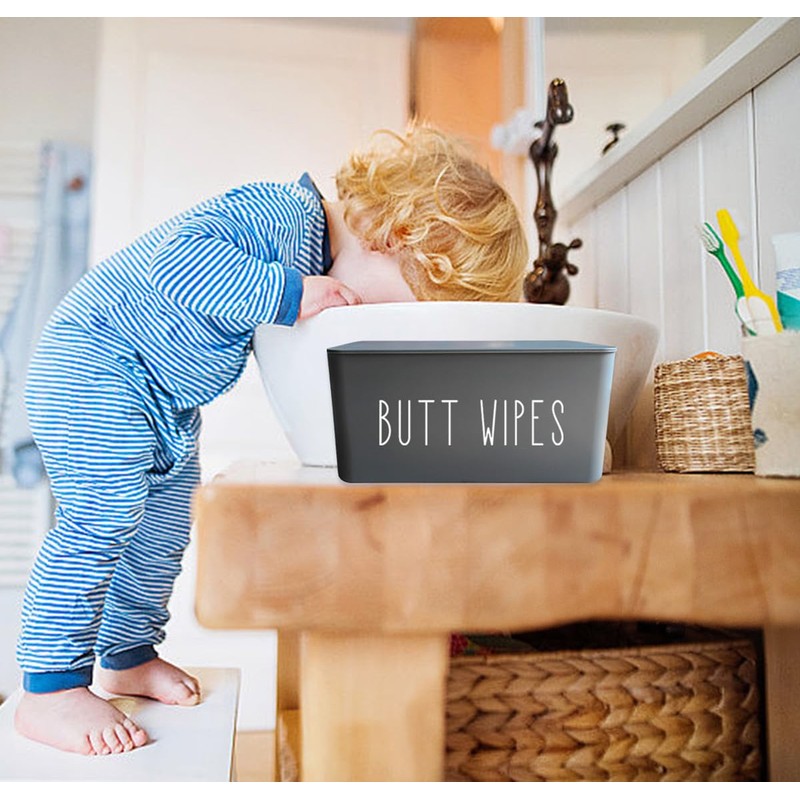 Moorfowl Butt Wipes Dispenser for Bathroom, Upgrade Size(8.2L x 4.9W