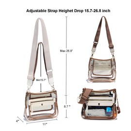 Clear Crossbody Bags for Women Stadium Approved Clear Purse for Concert Transparent Events Plastic Bag