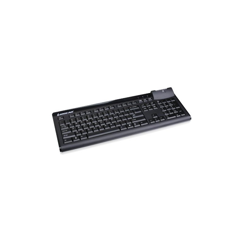IOGEAR 104-Key Keyboard with Integrated Smart Card Reader GKBSR201TAA, Black