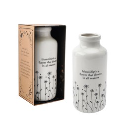 CGB Giftware | Send With Love 'Friendship...' Ceramic Bottle Vase In Gift Box | Homeware | New Home Gift | Ceramic Vase | GB07474