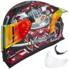 ILM Armor Red Full Face Motorcycle Helmets Mirrored&Clear Visors 2