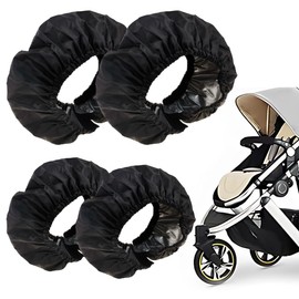 XUZOPIM Set of 4 Wheel Covers for Babies, Wheel Covers For Prams, Waterproof Wheel Cover Oxford Fabric, Pram Accessories, Wheelchair Protection Cover, Dustproof Pushchair Accessories