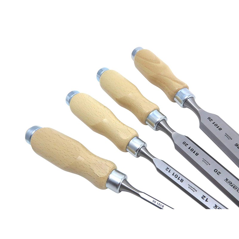 Narex Bevel Edge Chisel Set with Wooden Handles, Set of