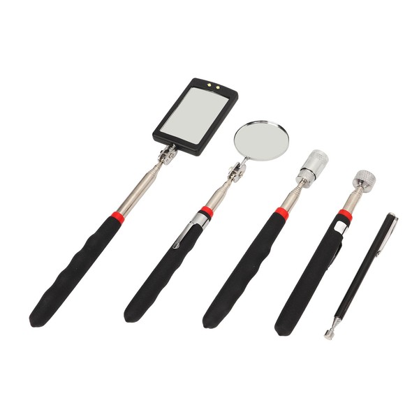 5 Piezas de Herramienta de Espejo de Inspección Telescópico, Espejo