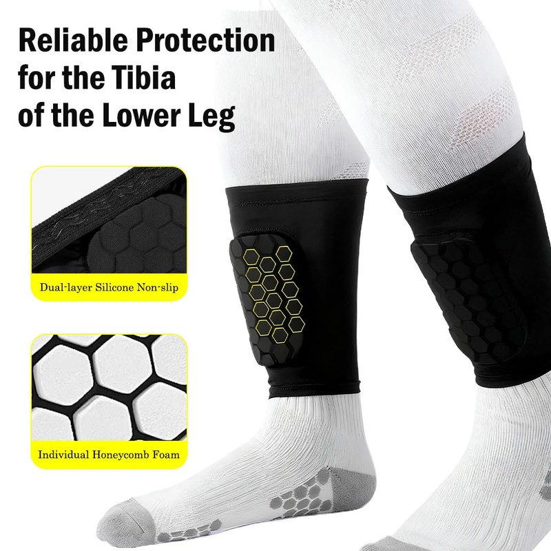 Honeycomb Short Football Shin Guards for Kids Youth Adults, Ankle