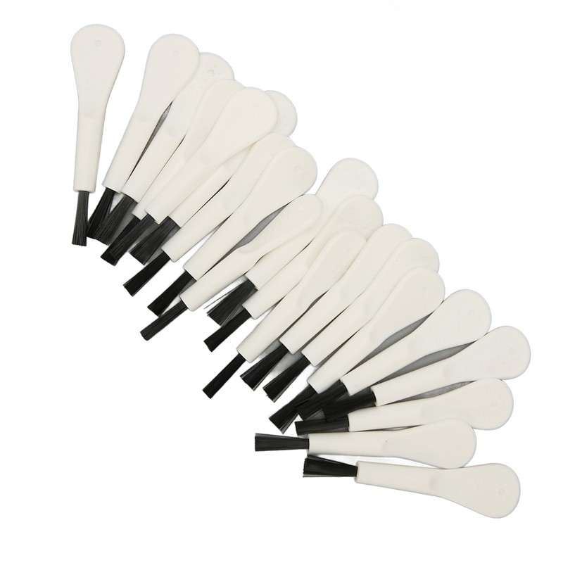 20pcs White Handle Black Hair Sound Aid Cleaning Brush Professional