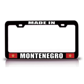 Custom Brother - Made in Montenegro Flag Metal Car SUV Truck License Plate Frame Bl h1
