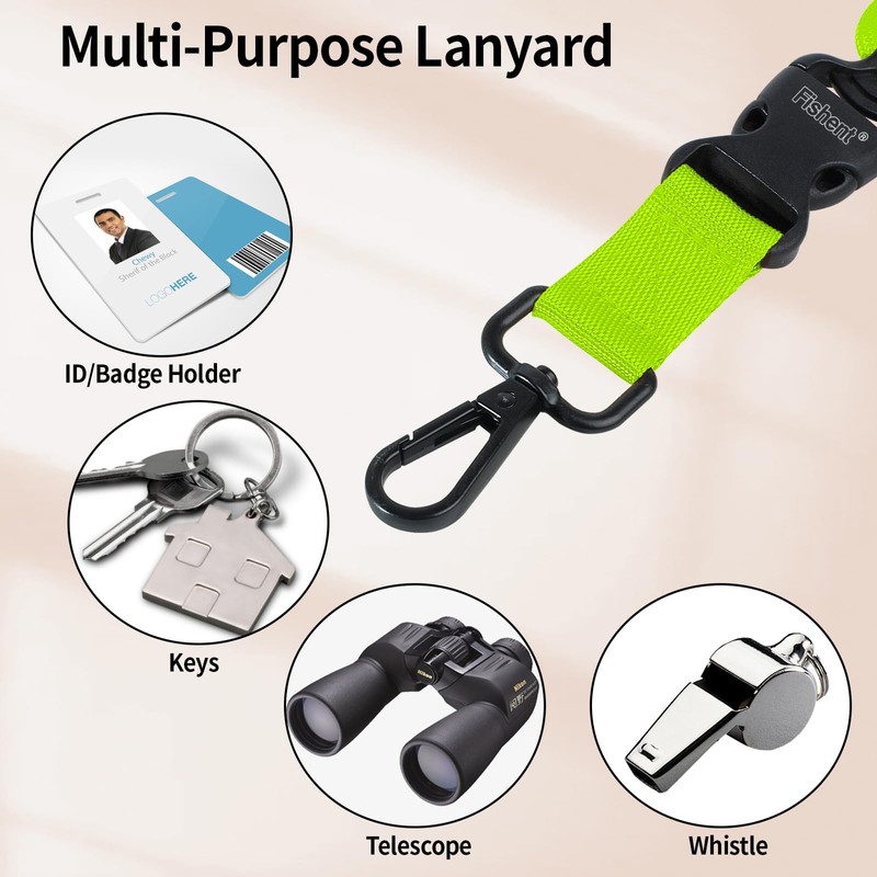 Fishent Breakaway Neck Lanyards for ID Badges, Adjustable Durable Heavy