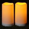 Homemory Solar Candles Outdoor Waterproof, 3"x6" Rechargeable Solar Powered Lights,