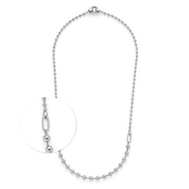 JEWELS BY LEONARDO Halskette Clip & Mix Dotty • mittellange Kugel-Kette aus silberfarbenem Edelstahl • Mix aus feinen und kräftigeren Kugeln • 60-61,3 cm Länge • Schmuck Geschenk für Frauen • 024922
