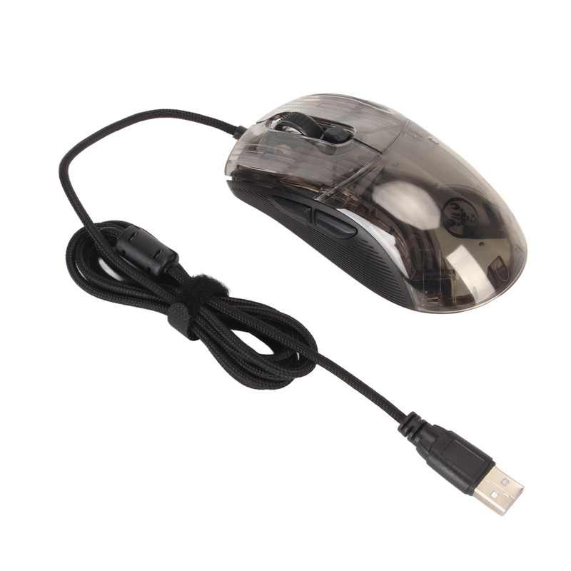 Wired Mouse Transparent Shell RGB Backlit Adjustable DPI Programmable Keys