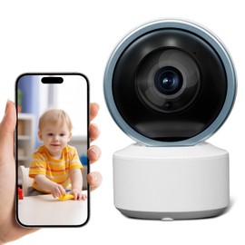 TAKADODO Camara de Seguridad para Interiores, 3MP WiFi Cámara con Tuya Smart App, 2K HD IP Cámara de Vigilancia, Visión Nocturna, Detección de Movimiento y Sonido, Audio Bidireccional
