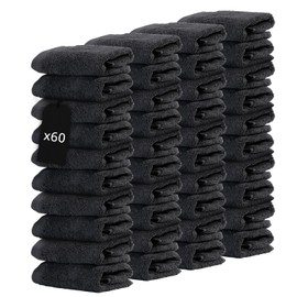 Ôhm - Terry Cloth Towel Set - 60 Extra Fluffy & Soft Washcloths - 12x12 Inch - for Home, Hotel, Spa & Nursery Turkish Cotton & Oeko-TEX Certified - Anthracite Gray