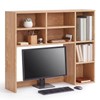 Vercraft Natural Wood College Desktop Bookshelf Dorm Desk Hutch Organizer