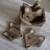 Indus Lifespace Set of 6 Wooden Fox Coasters in Wooden