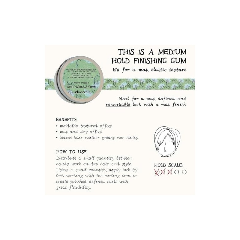 Davines This Is A Medium Hold Finishing Gum 2.69 oz
