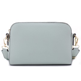 EVVE Triple Zip Small Crossbody Camera Bag with Wide Guitar Strap | Mint