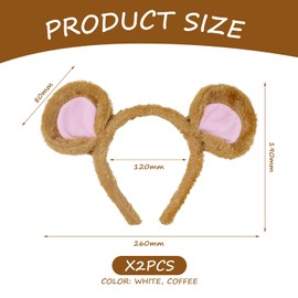 2 Mouse Headbands, Cute Plush Headbands, Cosplay Headwear, Creative Animal Headbands, Clothing Accessories