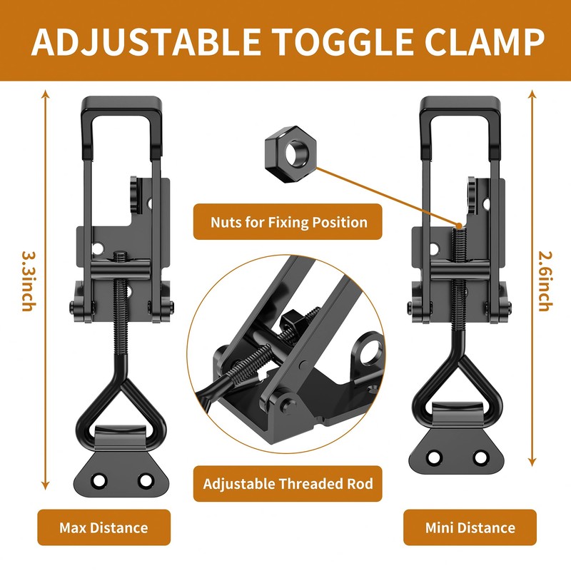 4Pack Heavy Duty Toggle Clamp Latch,4003 Style 1320lbs Capacity Pull