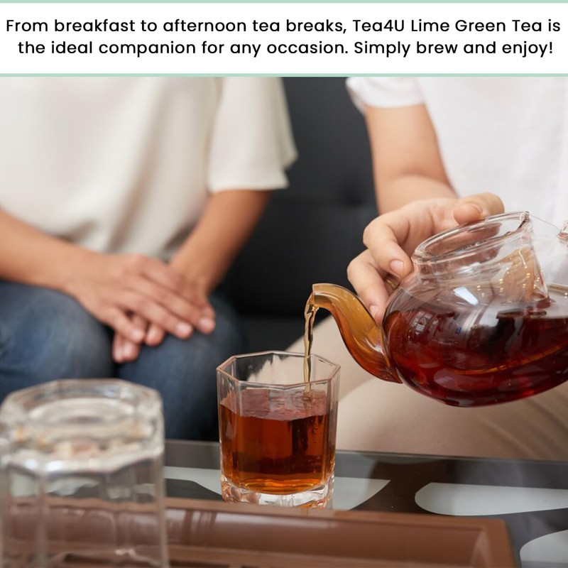 Tea4u Lime Green Tea - Smooth Blend of Lime Flavor