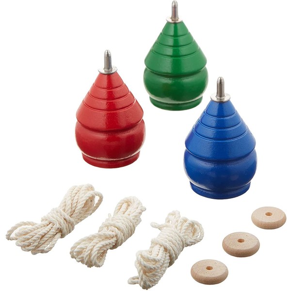 YAJUA Authentic Spinning Tops Classic Wooden Trompos – 100% Made in The USA [Set of 3]
