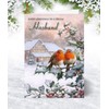 Husband Christmas Card - Two Robins - Medium Sized Card