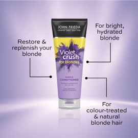 John Frieda Violet Crush for Blondes Toning Conditioner for Blonde Hair, Purple Conditioner for Blondes 250 ml