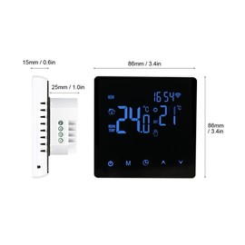 WiFi Smart Thermostat Temperature Controller for 16A Electric Heating LCD Display Touch Screen Week Programmable Tuya App Control Underfloor Heating Thermostats for Home Office School Hotel White