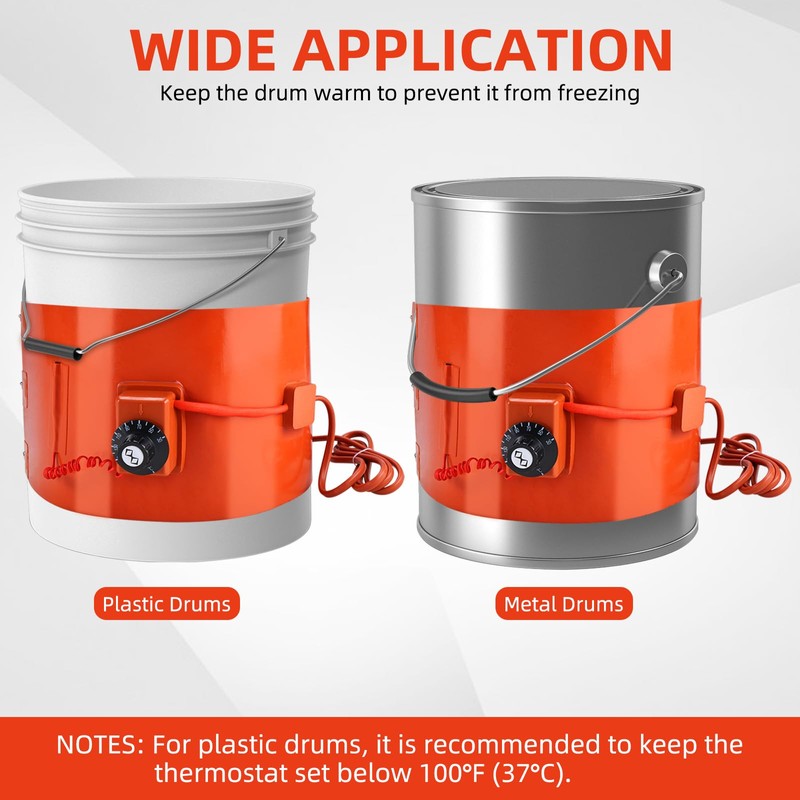 NORJIN Metal Drum Heater, Bucket Heater 5 Gallon, 120V 800
