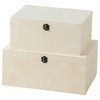 Xhqsulsclac 2 Pack Large Unfinished Wooden Box with Locking Clasp