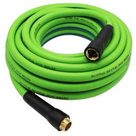 YOTOO Heavy Duty Hybrid Garden Hose 5/8-Inch by 50-Feet 150 PSI Water Hose, Kink Resistant, Flexible with Swivel Grip Handle and 3/4" GHT Solid Brass Fittings, Green+Blue