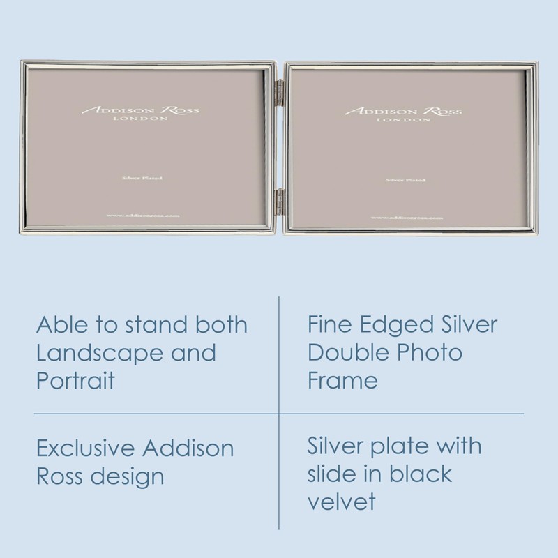 Addison Ross, Essentials Photo Frame, Silver Plate Double Landscape, 4