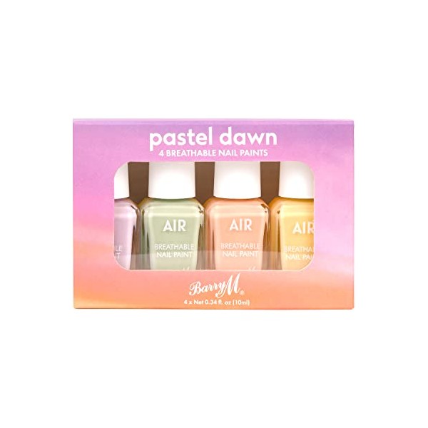 Barry M Nail Paint Gift Set, 4 Pastel Air Breathable Nail Paints - Pastel Dawn