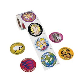 Bible Verse Roll of Stickers (100 Stickers) 1 1/2. Paper. by Oriental Trading Company