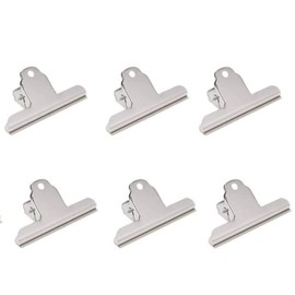 Fabselection Extra Large Bulldog Clips, 6 Pcs Solid Fresh-Keeping Chip Clips, 4 Inch Bulldog Paper Clip Clamp, Money File Binder Clips for Pictures, Photos, Home Office Supplies (11.5 cm Silver)