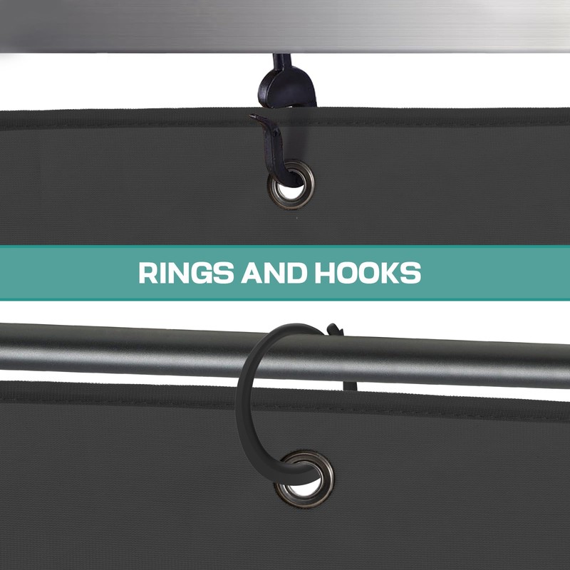 Aoodor 12x14 ft Gazebo Mosquito Netting, Replacement 4-Panel Sidewalls with