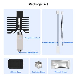 【Upgraded All-Metal Hotend】0.4mm Hardened Steel Nozzle Hotend Assembly for Bambu Lab P1S/P1P Printers, 24V 48W Ceramic Heater with High-Temp Thermistor Replacement Hotend for P1 Series 3D Printers