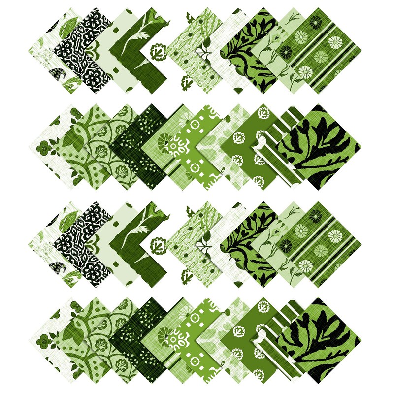 Soimoi 40Pcs Block Print Cotton Precut Fabrics For Quilting Craft