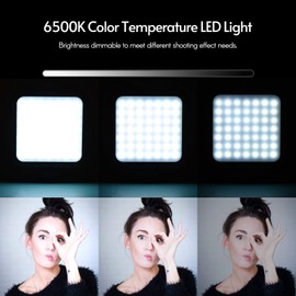 Camnoon Phone Vlog Video Kit with Table Tripod Phone Holder with Cold Shoe Microphone LED Video Light Remote Shutter