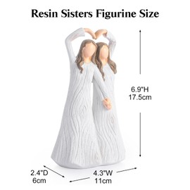 Pop Your Dream Sisters Figurine, Friendship Gifts for Best Friends, Bestie Birthday Figurine Gifts for Women, Sister Gift from Sister and Bestie Friends, 7 Inch Sculpted Hand-Painted Figure